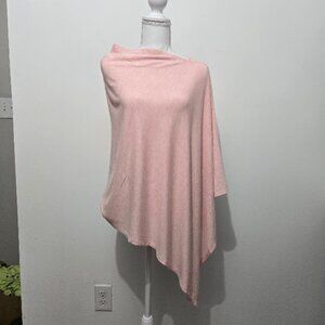 J Jill Pure Jill Pink Modal Knit Poncho One Size OS Beach Feminine Preppy Soft